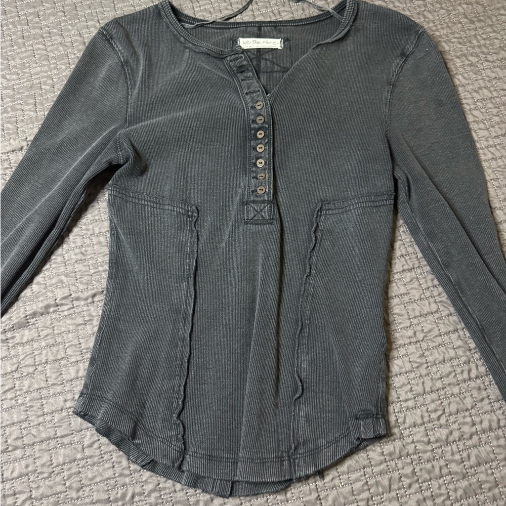 We The Free Charcoal Button Down Shirt